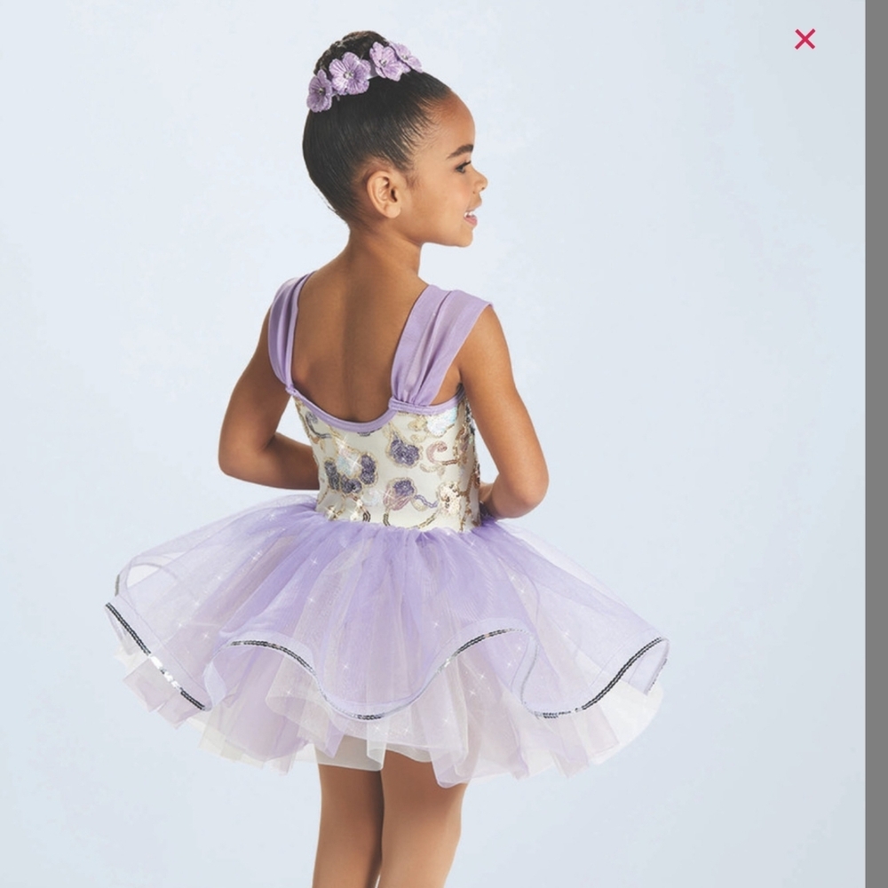 Weismann Girls Purple and Ivory Ballet Costume - Picture 2 of 5